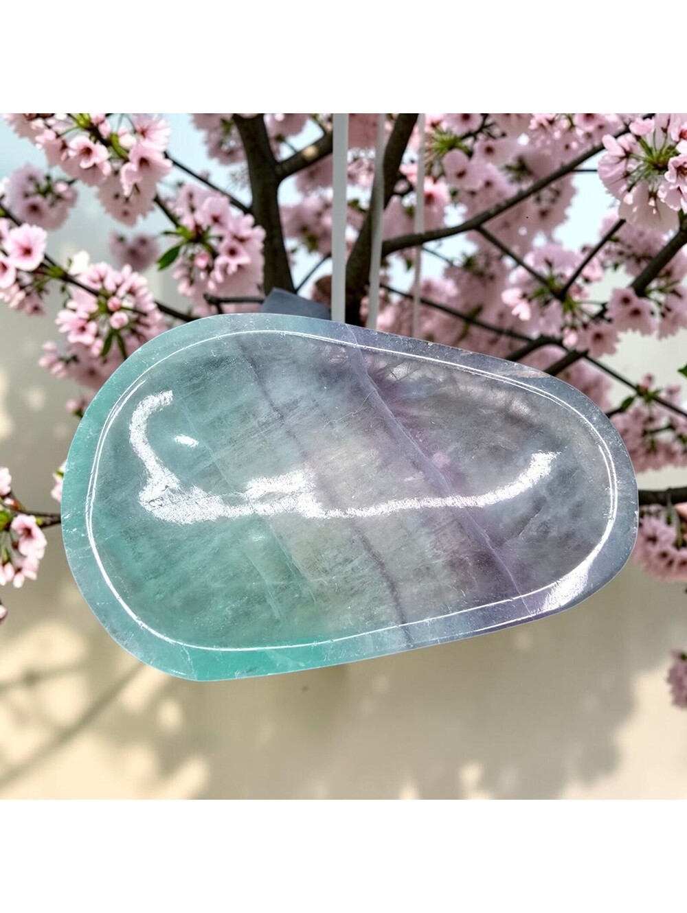 A046. Rainbow Fluorite Natural Crystal Bowl Dish